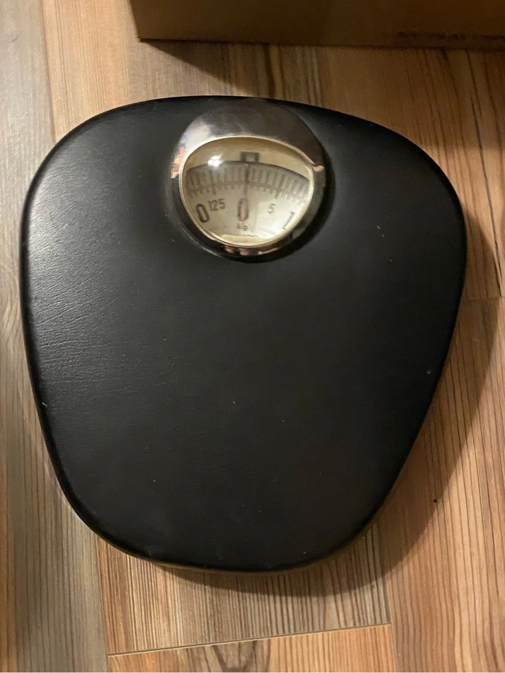 Vintage Krups MCM Germany Chrome & Faux Leather Analog kg Bathroom Scale